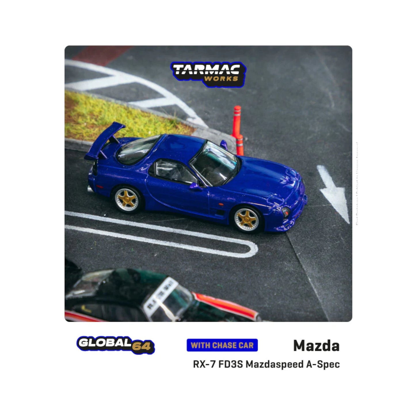 Mazda RX-7 FD3S Mazdaspeed A-Spec Blue Tarmac Works 1/64 - TC-T64G012bl