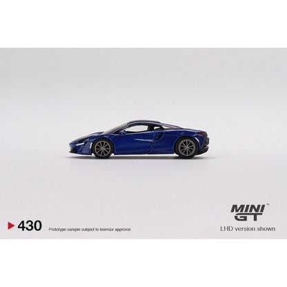 McLaren Artura Volcano Blue LHD Mini GT 1/64 | Motors Miniatures