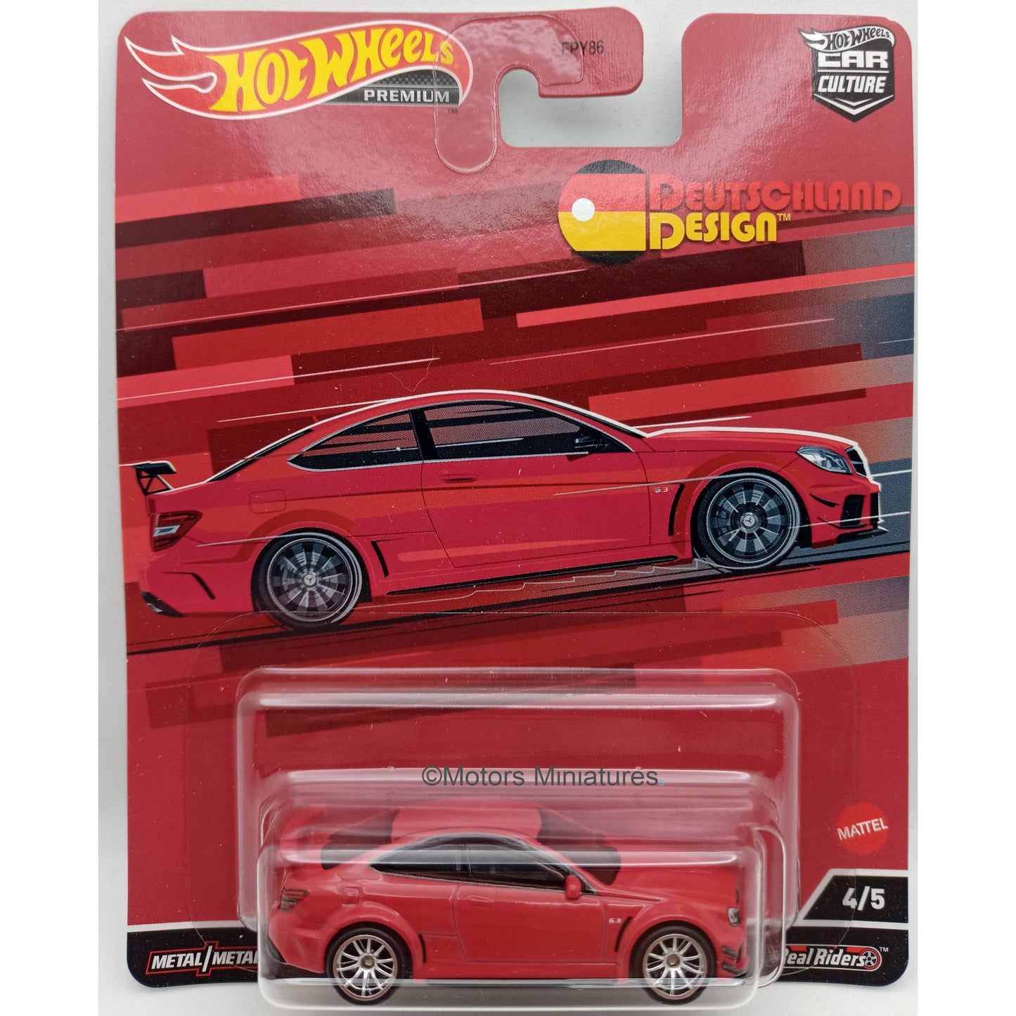 Mercedes Benz C63 AMG Coupe Black Series Rouge Hotwheels 1/64 - MHWFPY86 - HCJ79