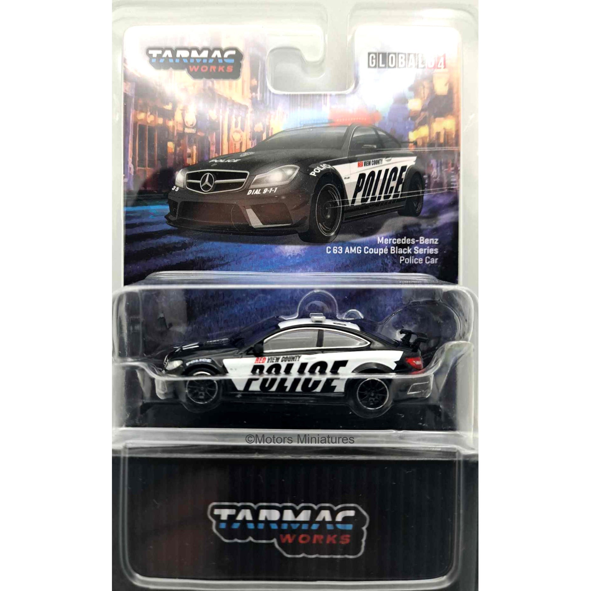 Mercedes Benz C63 AMG Coupe Police Car Tarmac Works 1/64 - TC-T64G009PC