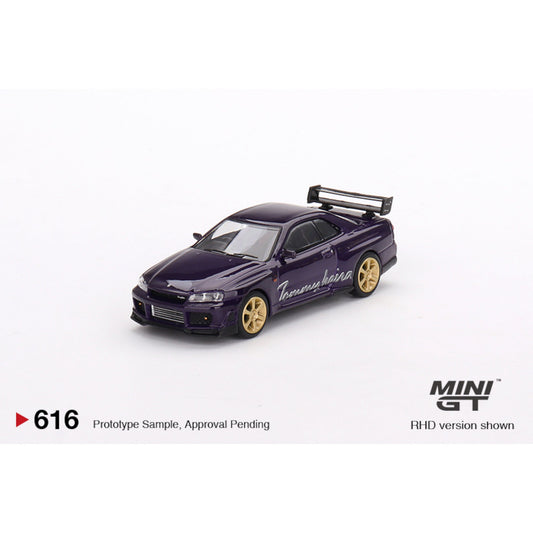 Nissan GT-R R34 Tommykaira R-z RHD Midnight Purple Mini GT 1/64 - MGT00616-R