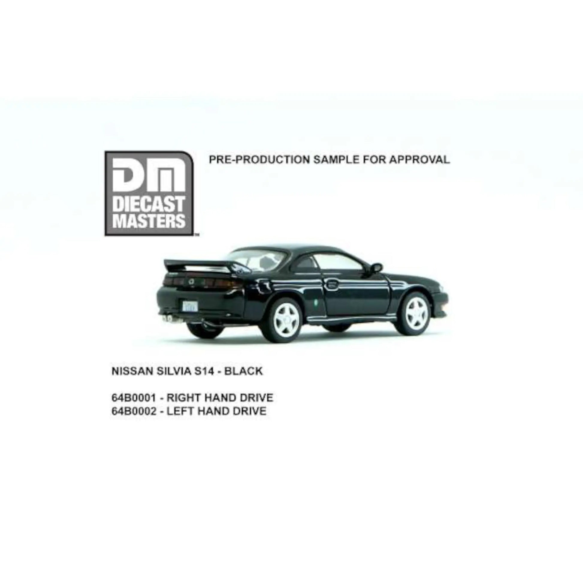 Nissan Silvia S14 LHD noir 1994 avec conteneur BM Creations 1/64 | Motors Miniatures