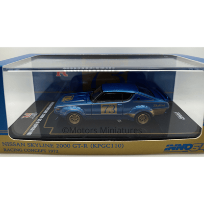 Nissan Skyline 2000 GT - R KPGC110 Racing Concept Inno64 1/64 - IN64 - KPGC110RC - BLU