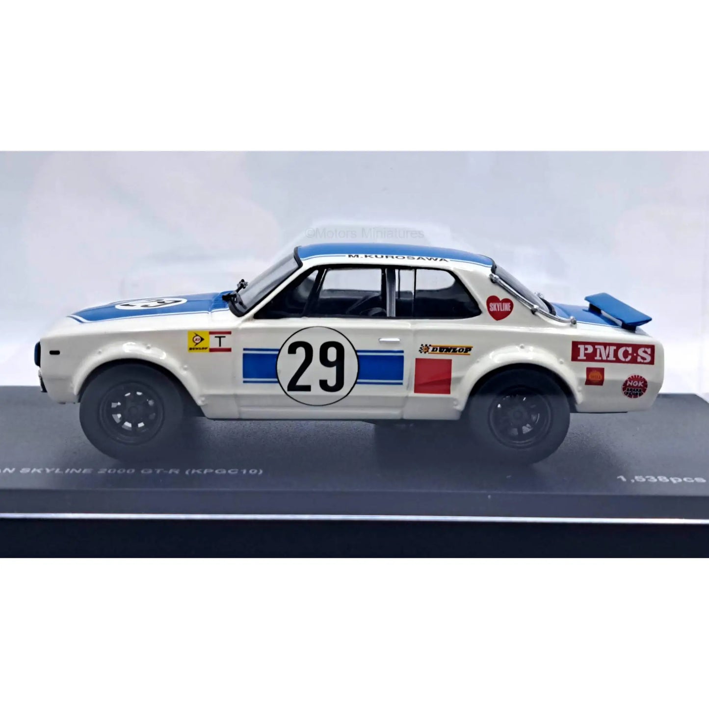 Nissan Skyline 2000 GT-R Racing KPGC10 #29 blanc/bleu Kyosho 1/43 | Motors Miniatures
