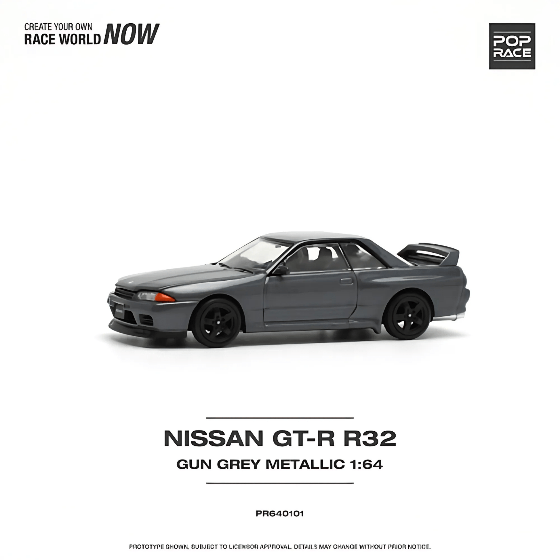 Nissan Skyline GT - R R32 Gun Grey Metallic Pop Race 1/64 - PR640101