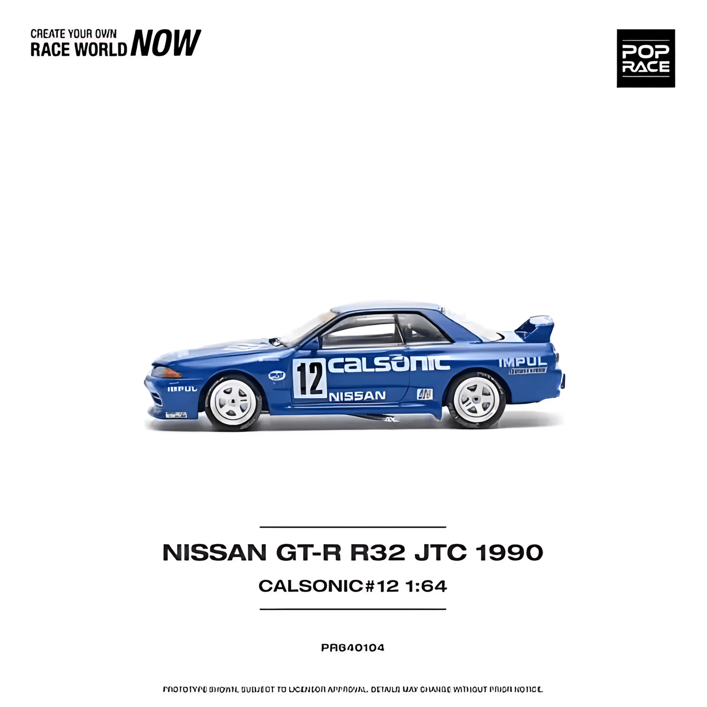 Nissan Skyline GT - R R32 JTC 1990 Calsonic #12 Pop Race 1/64 - PR640104