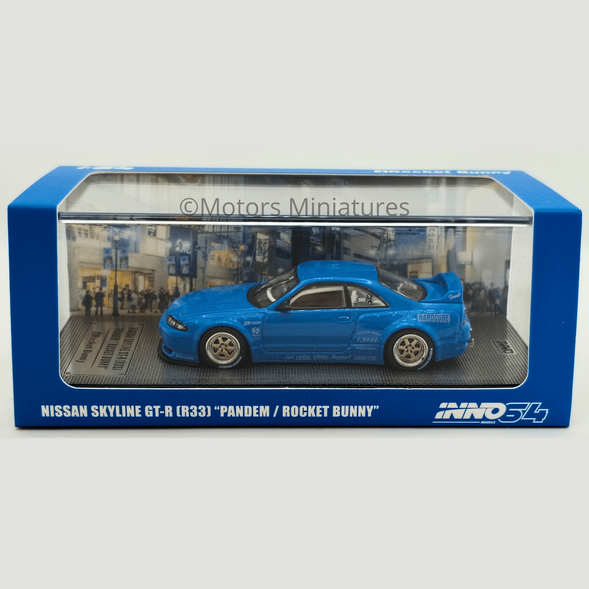 Nissan Skyline GT - R R33 Pandem Rocket Bunny bleu Inno64 1/64 - IN64 - R33P - BLU