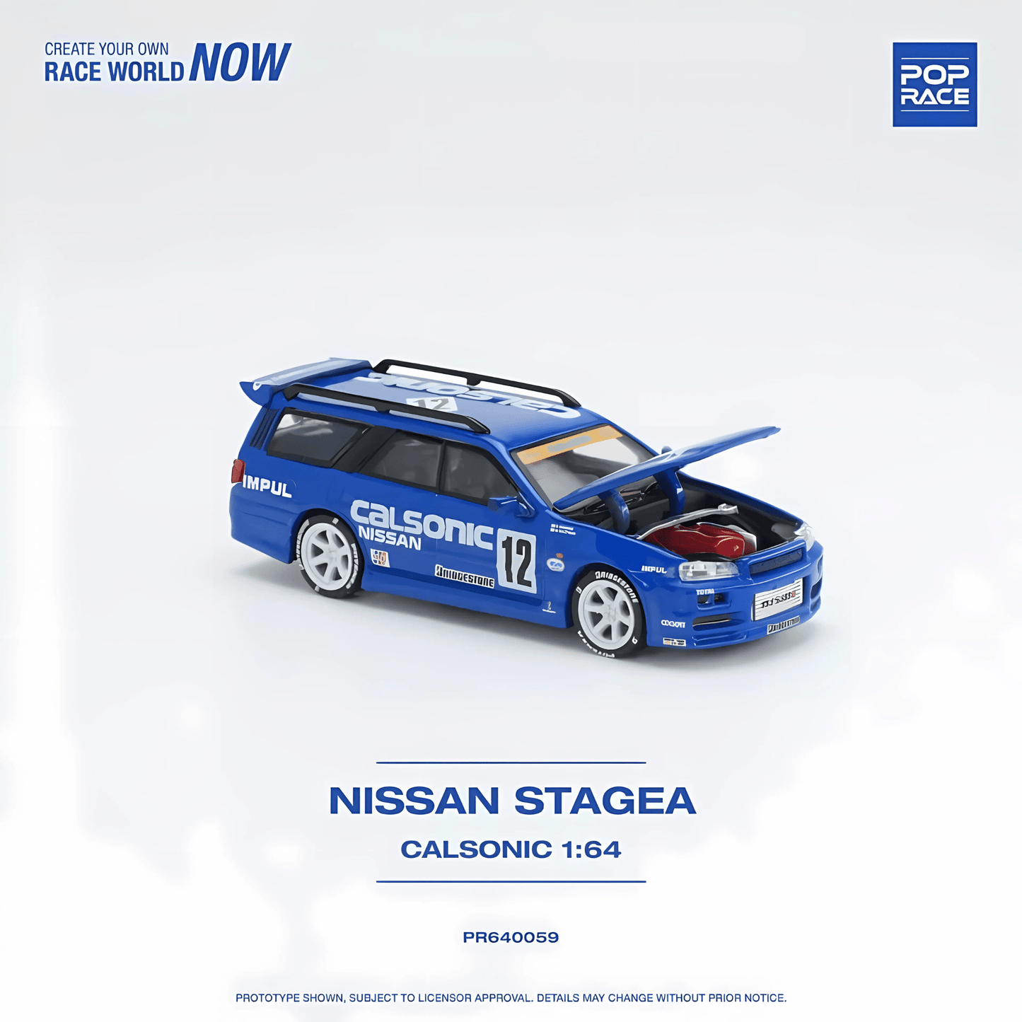 Nissan Stagea Calsonic Pop Race 1/64 - PR640059