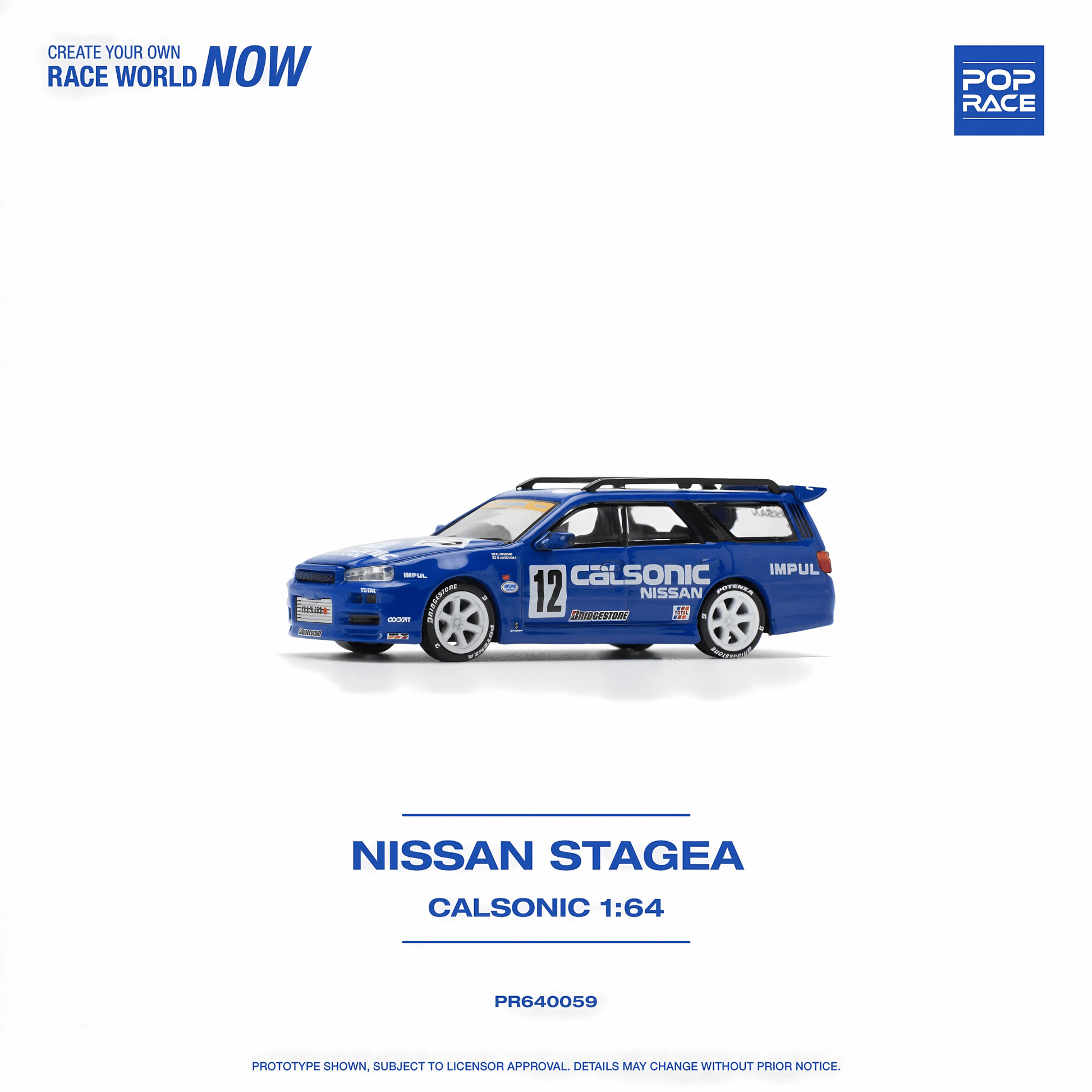 Nissan Stagea Calsonic Pop Race 1/64 - PR640059