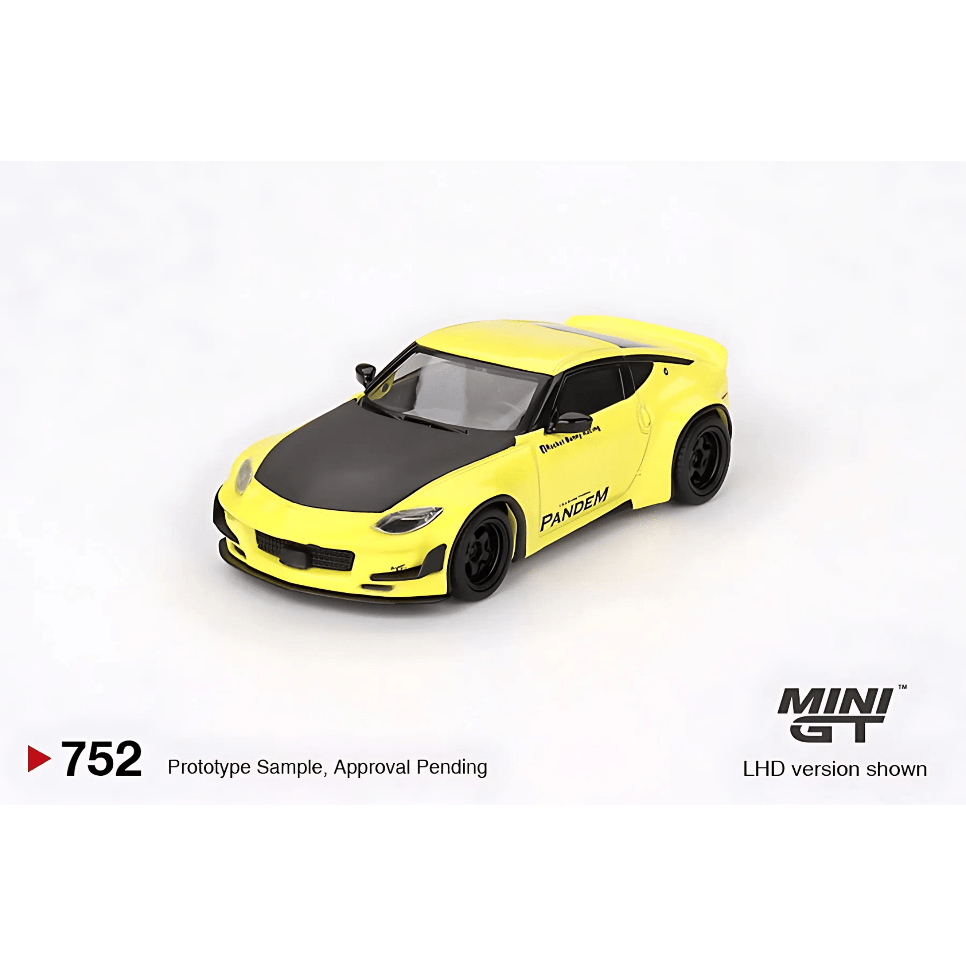 Nissan Z Pandem Ikazuchi Yellow LHD Mini GT 1/64 - MGT00752 - L