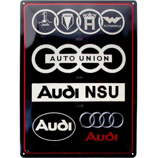 Plaque métal 3D Audi Logo Evolution Tac signs - tac3D23306