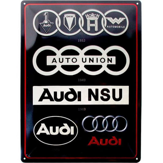 Plaque métal 3D Audi Logo Evolution Tac signs | Motors Miniatures