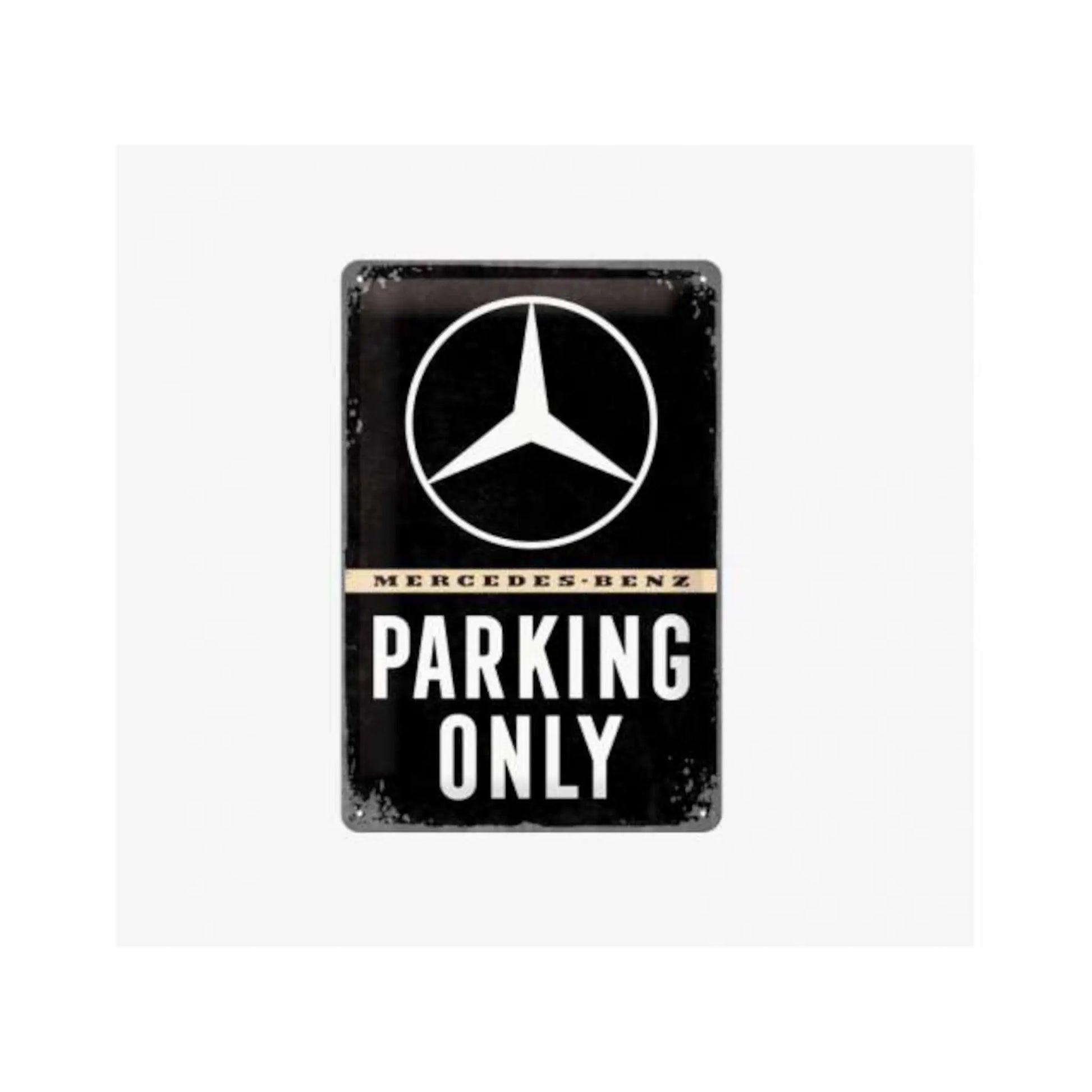 Plaque métal 3D Mercedes Parking Only Tac Signs | Motors Miniatures