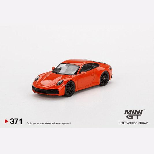 Porsche 911 992 Carrera 4S RHD lava orange Mini GT 1/64 - MGT00371 - R