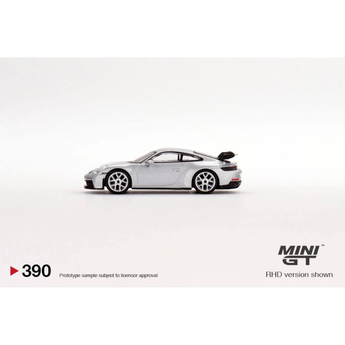 Porsche 911 (992) GT3 GT Argent RHD Mini GT 1/64 - MGT00390rhd