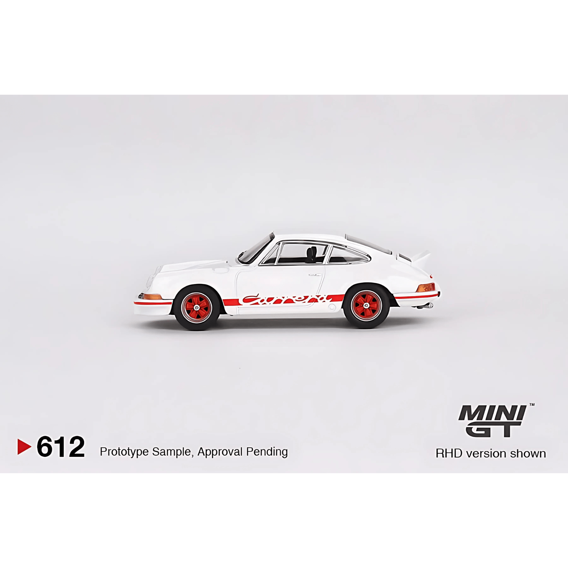 Porsche 911 Carrera RS 2.7 LHD Grand Prix White with Red Livery Mini GT 1/64 - MGT00612 - L