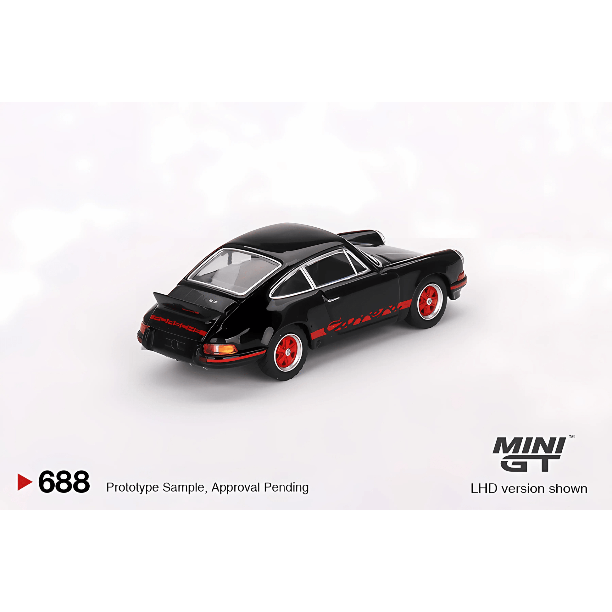 Porsche 911 Carrera RS 2.7 Noir/Rouge LHD Mini GT 1/64 - MGT00688 - L