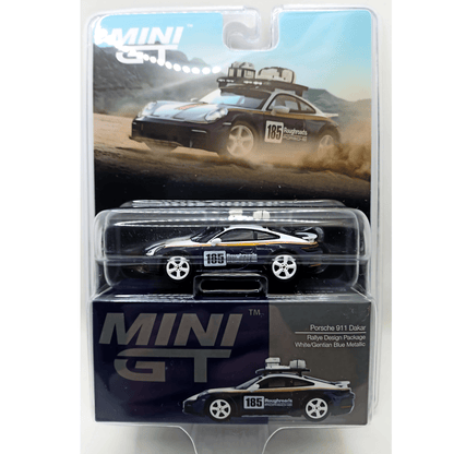 Porsche 911 Dakar Rallye Design Package White/Gentian Blue Mini GT 1/64 - MGT00805 - BL