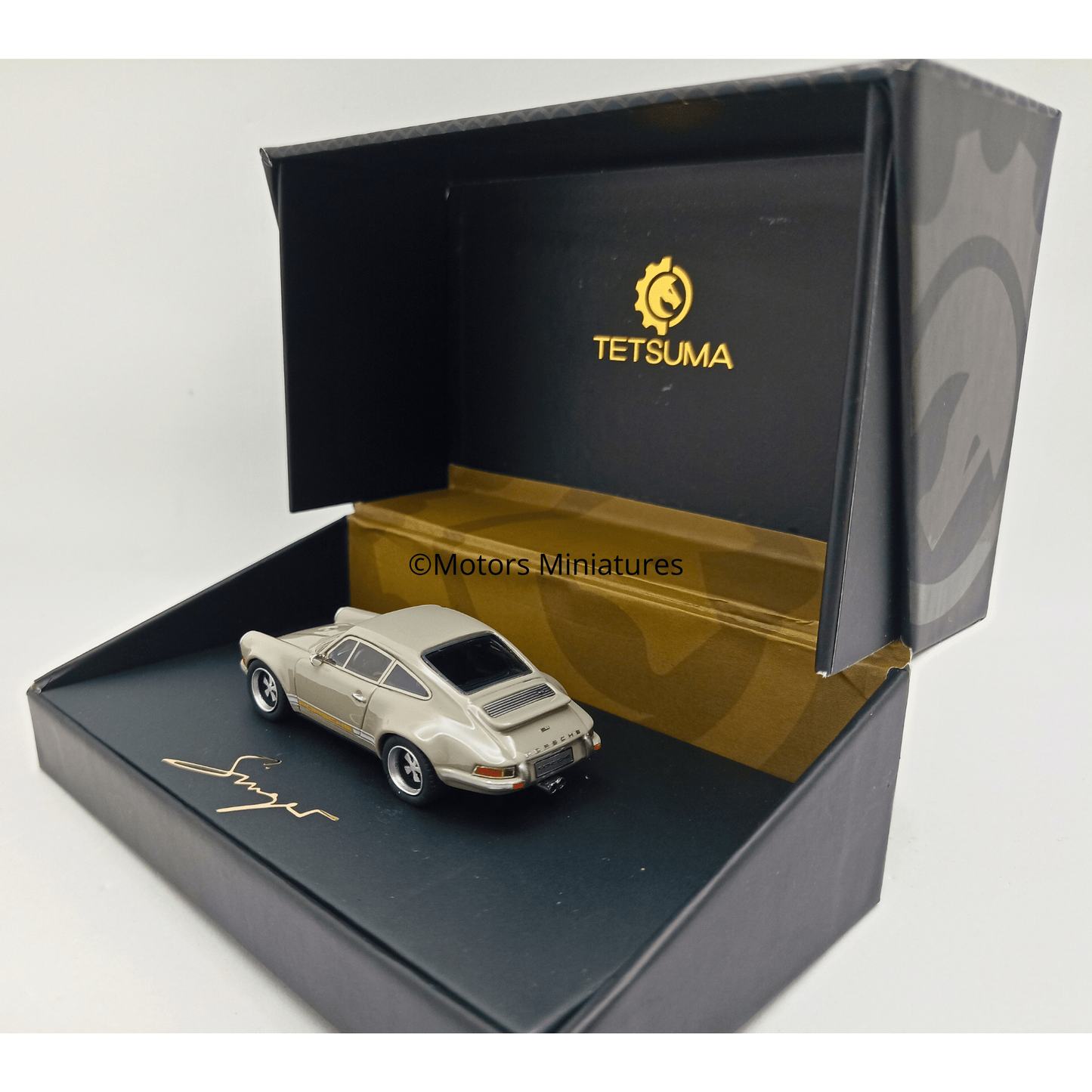 Porsche 964 restomod in Deluxe packaging ashley grey Tetsuma 1/64 - tetWCC19001