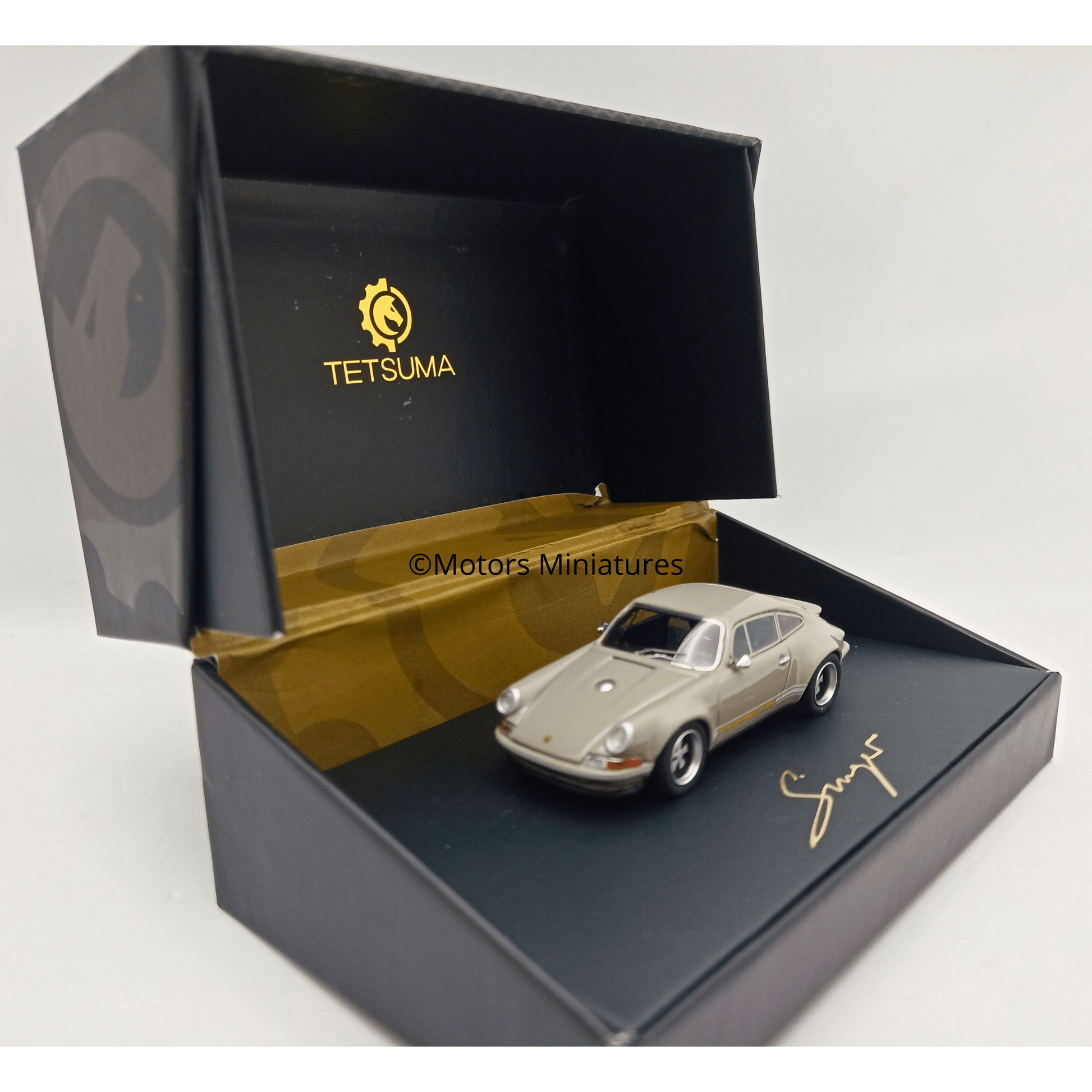 Porsche 964 restomod in Deluxe packaging ashley grey Tetsuma 1/64 - tetWCC19001