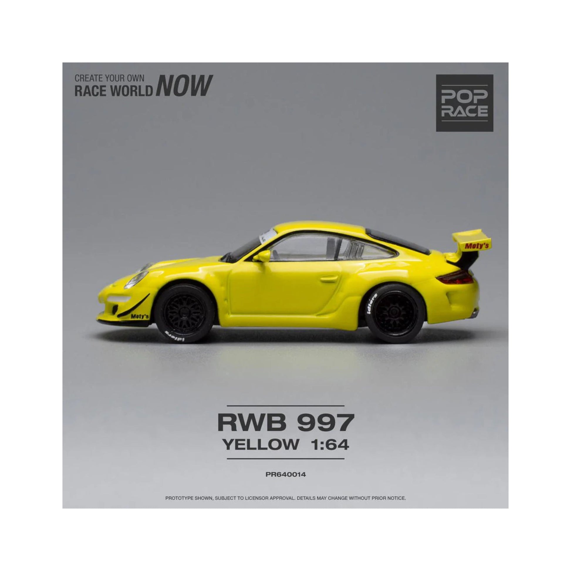Porsche RWB 997 Jaune Pop Race 1/64 - PR640014