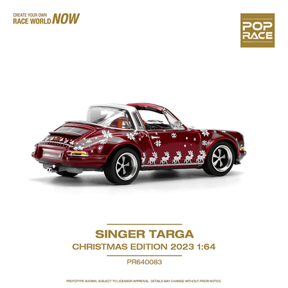 Porsche Singer Targa "2023 Christmas Edition" Deep Red Pop Race 1/64 - PR64 - 83