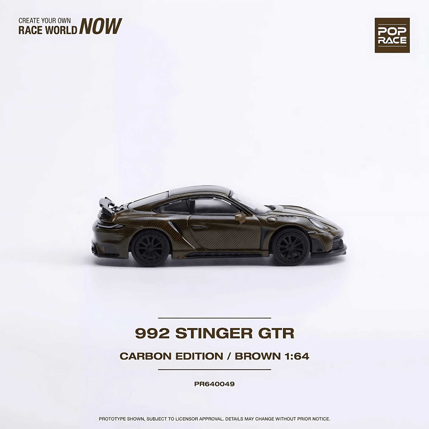 Porsche Stinger 992 GTR "Carbon Edition" Brun Pop Race 1/64 - PR64 - 49