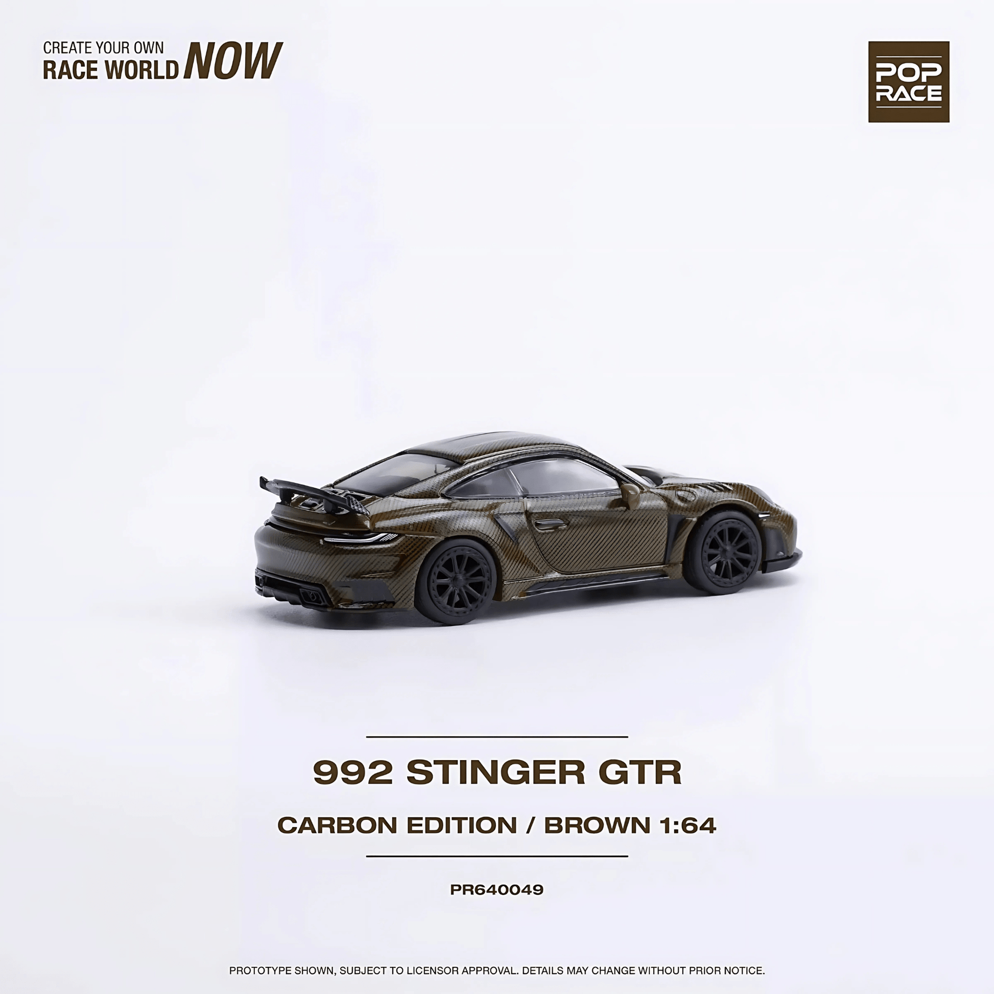 Porsche Stinger 992 GTR "Carbon Edition" Brun Pop Race 1/64 - PR64 - 49