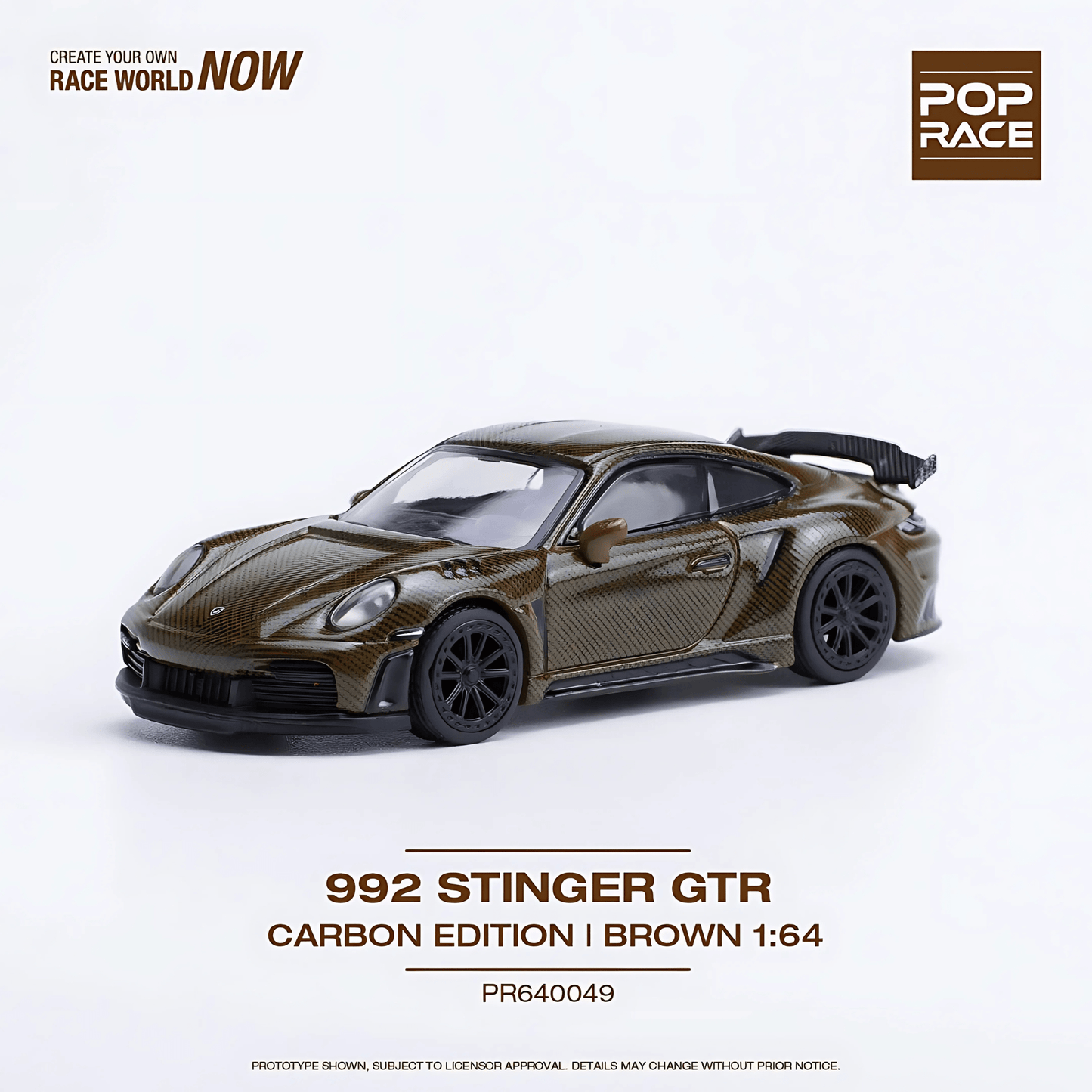 Porsche Stinger 992 GTR "Carbon Edition" Brun Pop Race 1/64 - PR64 - 49