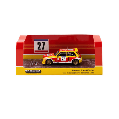 Renault 5 MAXI Turbo #27 Tour de Corse Rallye de France 1985 Tarmac Works 1/64 - T64 - TL061 - 85TDC27