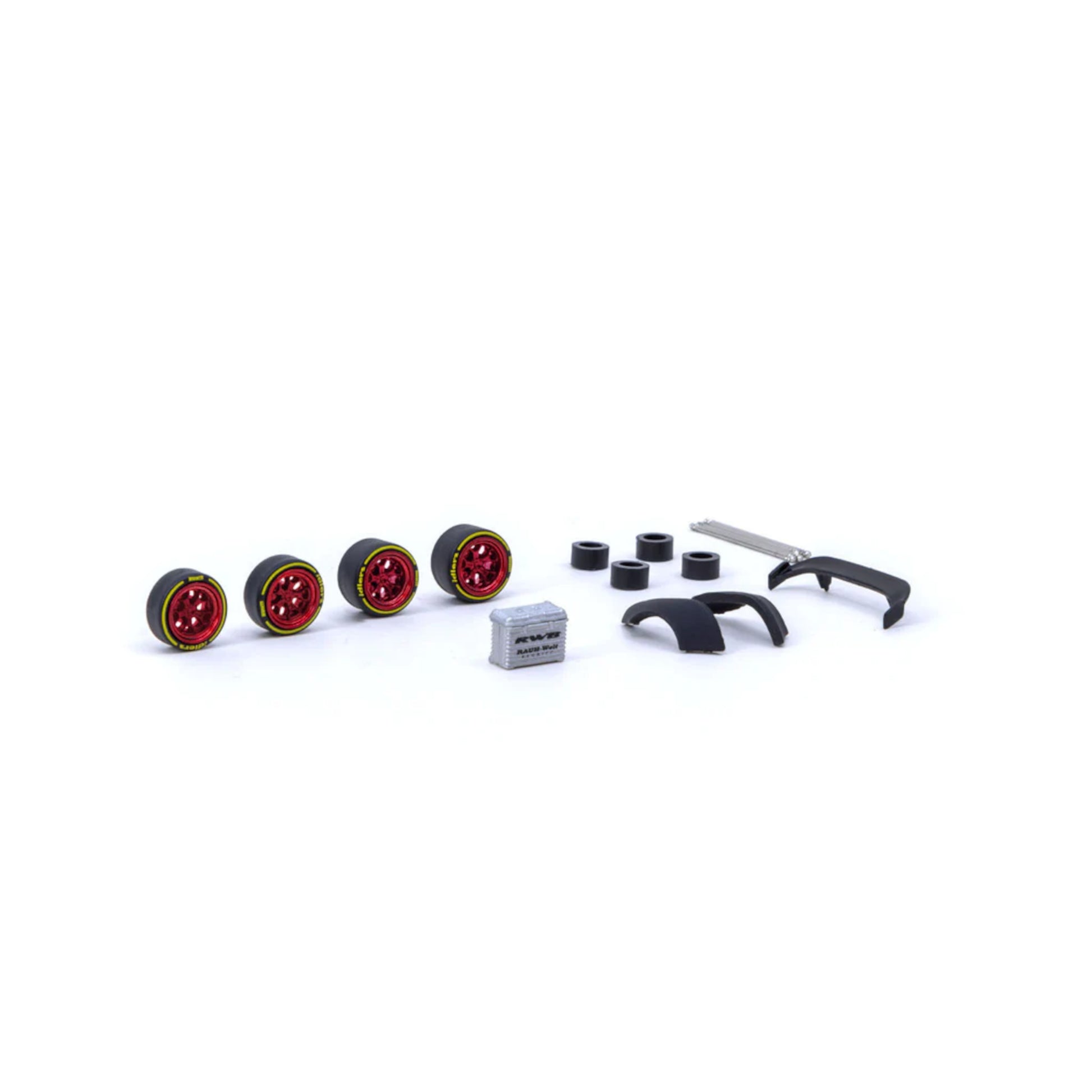 Rotiform HUR Chrome Red designed for RWB models Tarmac Works 1/64 | Motors Miniatures