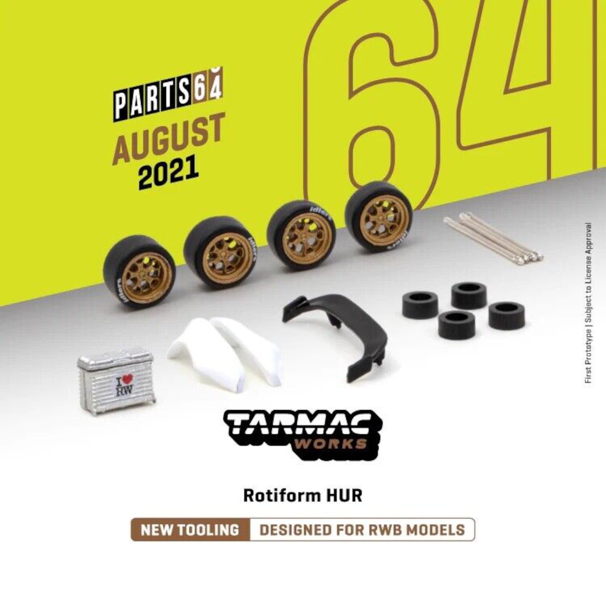 Rotiform HUR Gold Designed for RWB models Tarmac Works 1/64 | Motors Miniatures