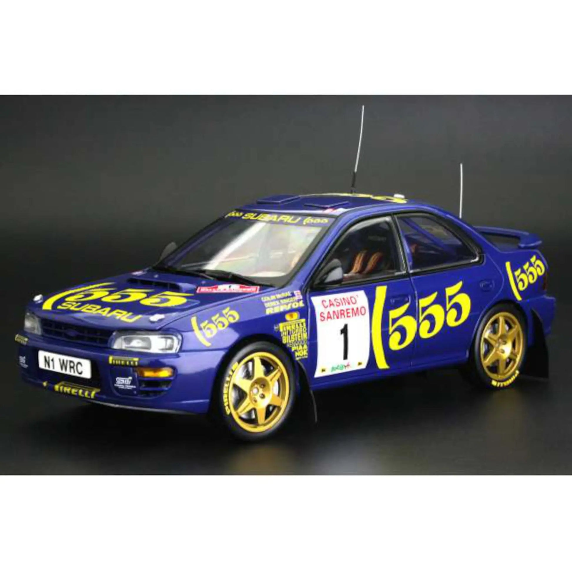 Subaru Impreza 555 #1 C.McRae D.Ringer winner San Remo Rallye 1996 SunStar 1/18 | Motors Miniatures