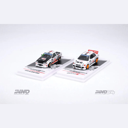 Toyota Corolla Levin AE86 & Mitsubishi Lancer EVO III Trackerz Racing Inno64 1/64 - IN64 - Trackerz - boxset