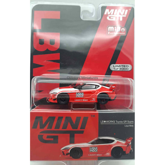 Toyota GR Supra LBWK *Liqui Moly* RHD Mini GT 1/64 | Motors Miniatures