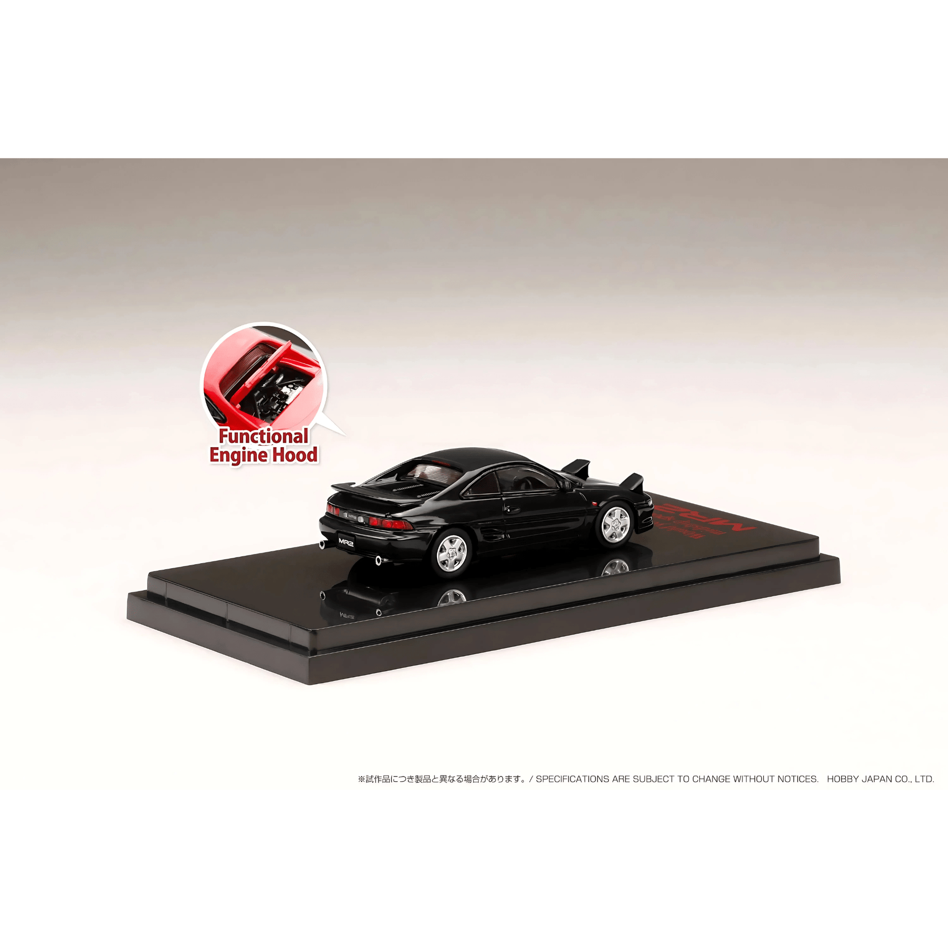 Toyota MR2 SW20 GT - S Open Headlight 1996 noir Hobby Japan 1/64 - HJ641045HBK