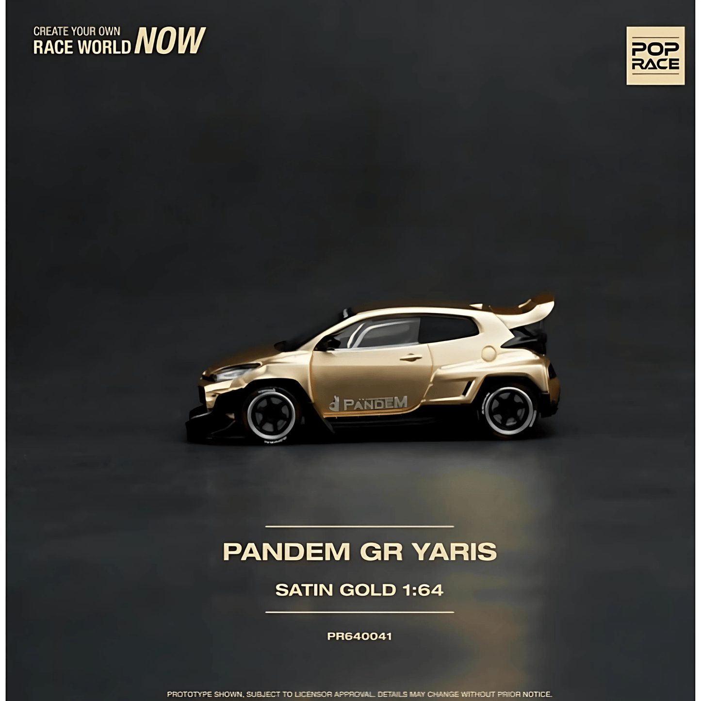 Toyota Yaris GR Pandem Gold Pop Race 1/64 - PR640041