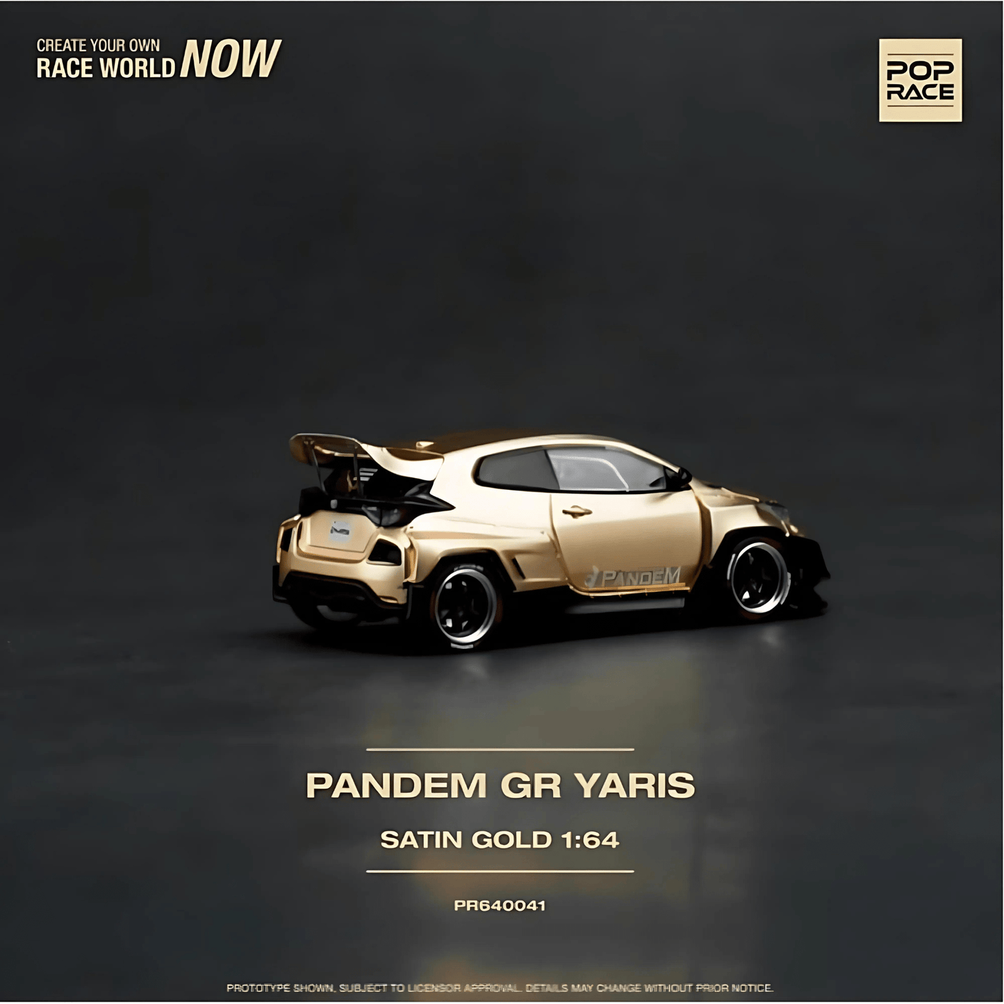 Toyota Yaris GR Pandem Gold Pop Race 1/64 - PR640041