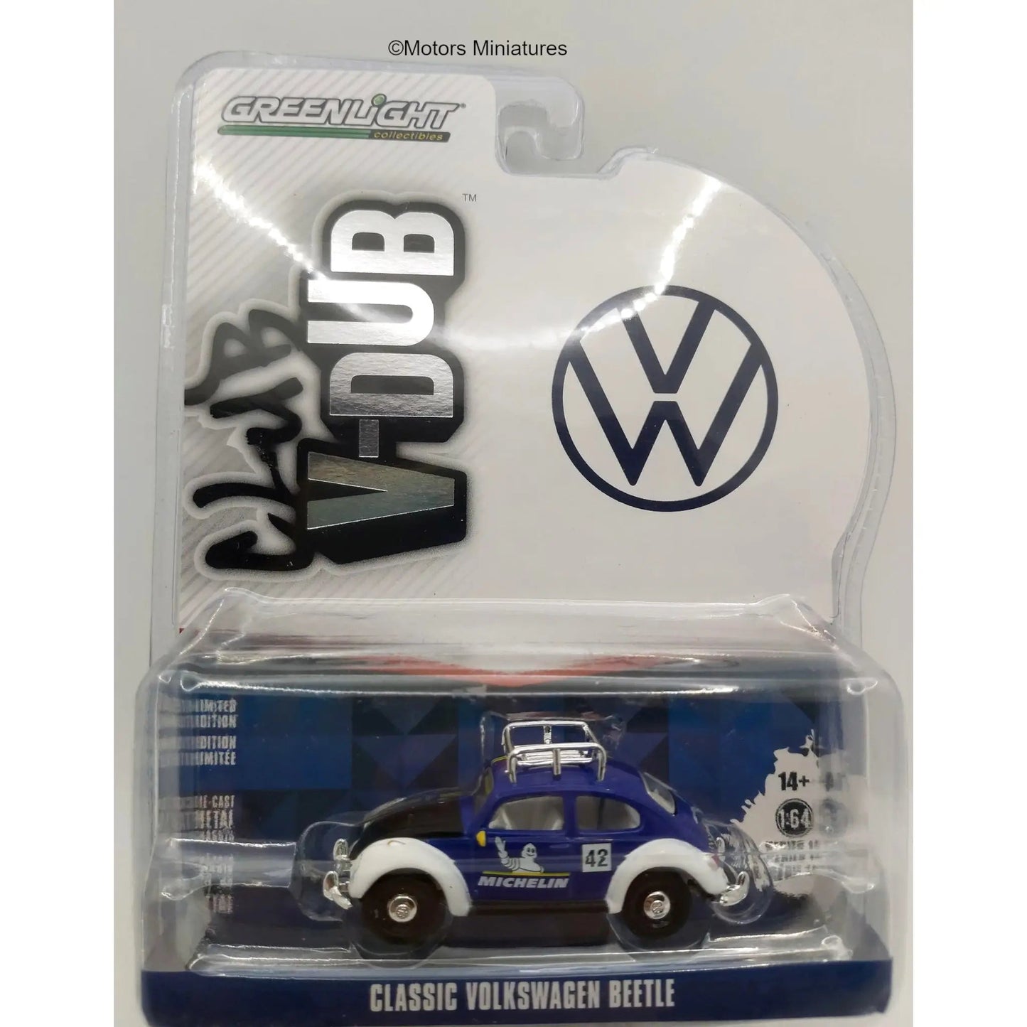 Volkswagen Beetle with roof rack michelin tires Club Vee-Dub Series 14 Greenlight 1/64 - gl36050E