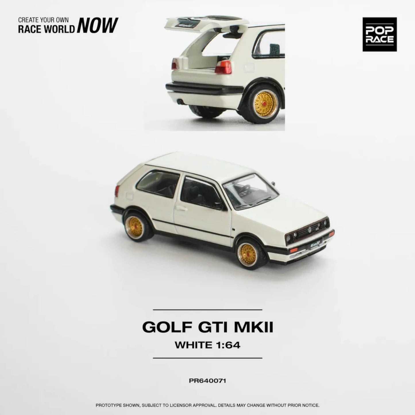 Volkswagen Golf GTI MKII Blanc Pop Race 1/64 - PR640071