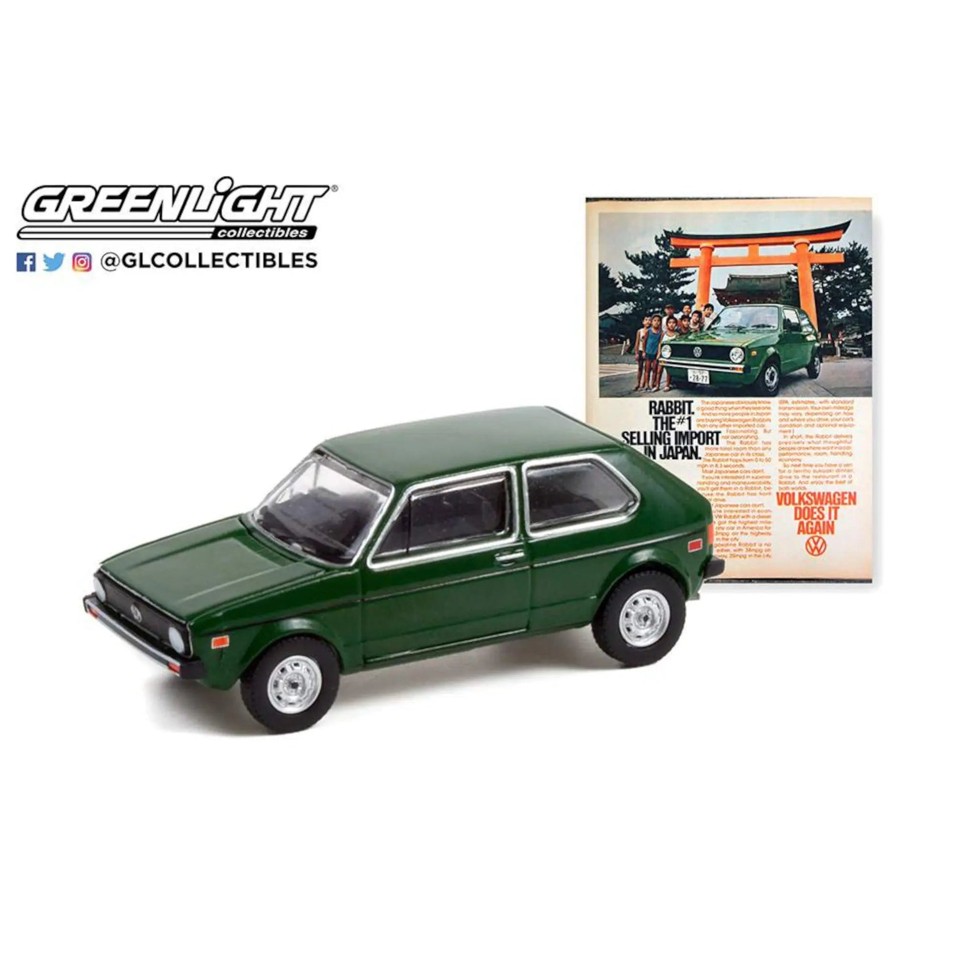 Volkswagen rabbit 1977 vintage ad cars series 6 Greenlight 1/64 - gl39090E