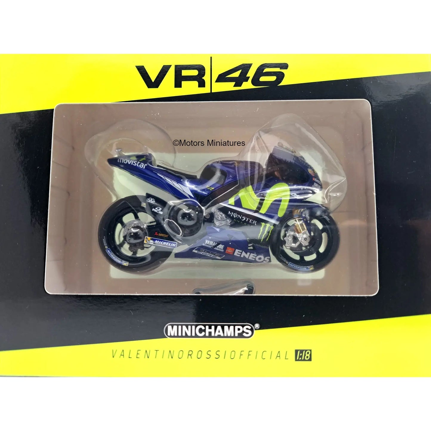Yamaha YZR M1 Movistar Yamaha #46 Valentino Rossi Moto GP 2017 Minichamps 1/18 | Motors Miniatures