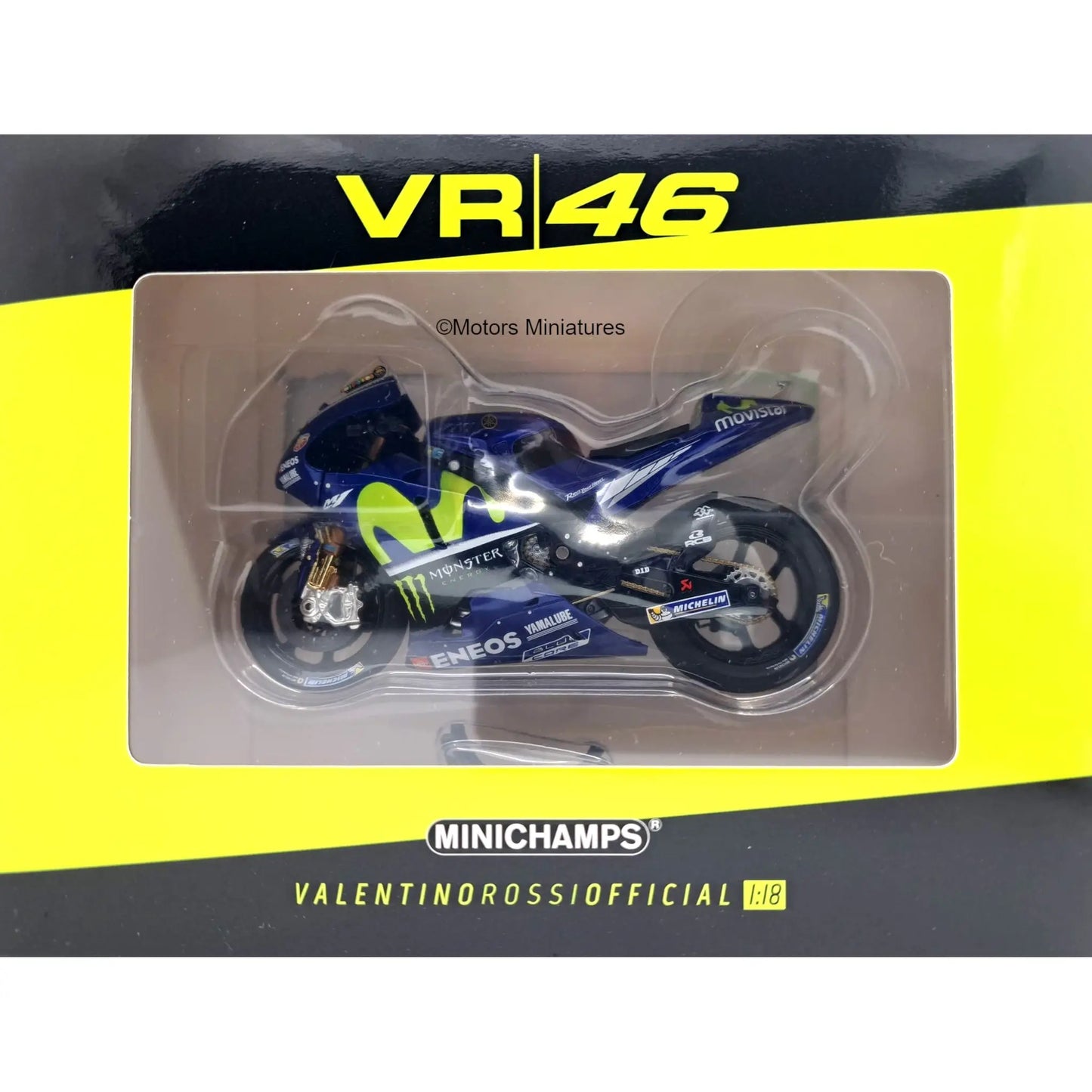 Yamaha YZR M1 Movistar Yamaha #46 Valentino Rossi Moto GP 2017 Minichamps 1/18 | Motors Miniatures