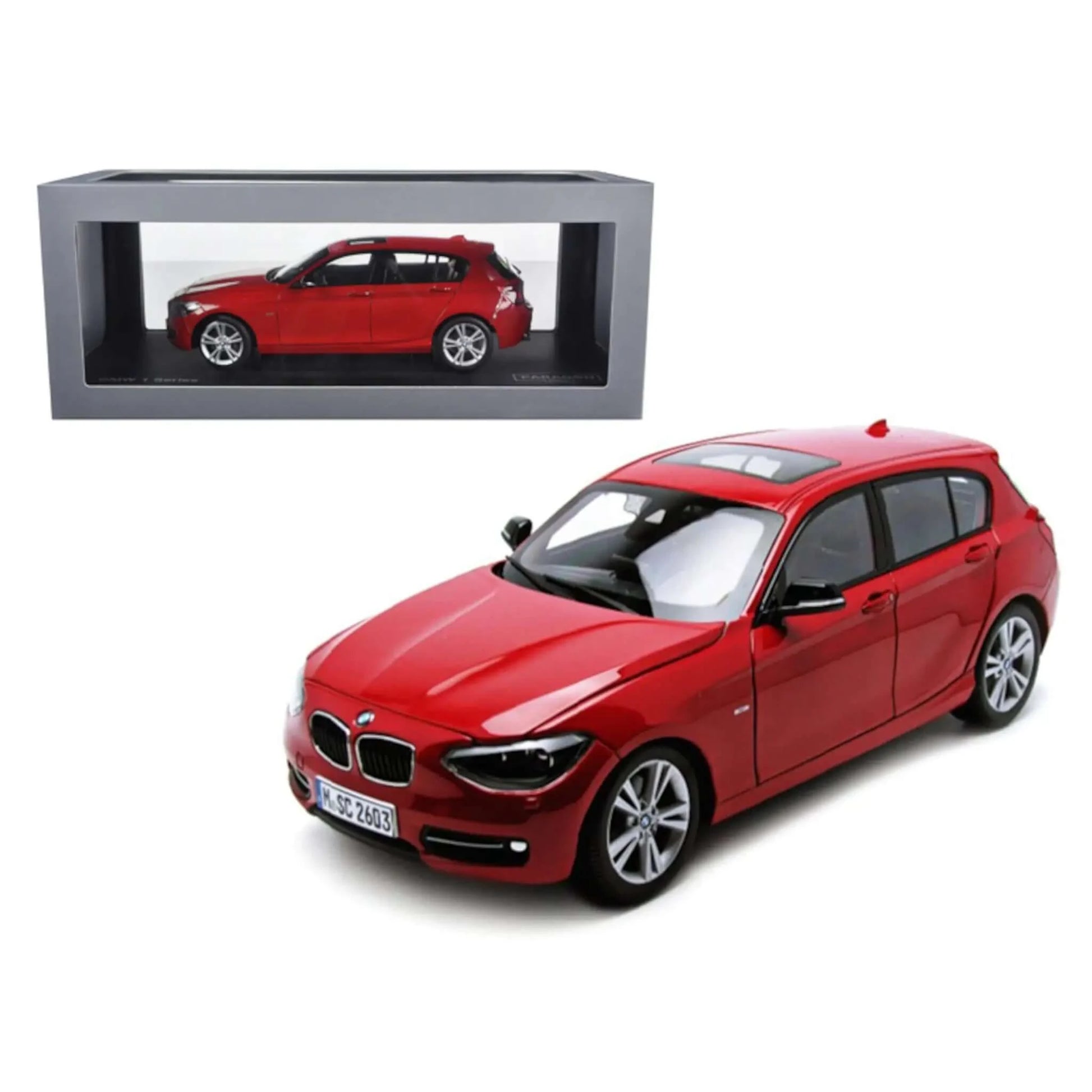 Voiture miniature BMW série 1 (F20) 2010 rouge Paragon 1/18 | Motors Miniatures